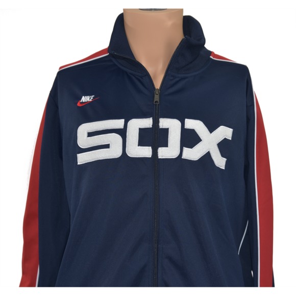 *Retro NIKE White Sox Zip Baseball Sz 2XL Jacket